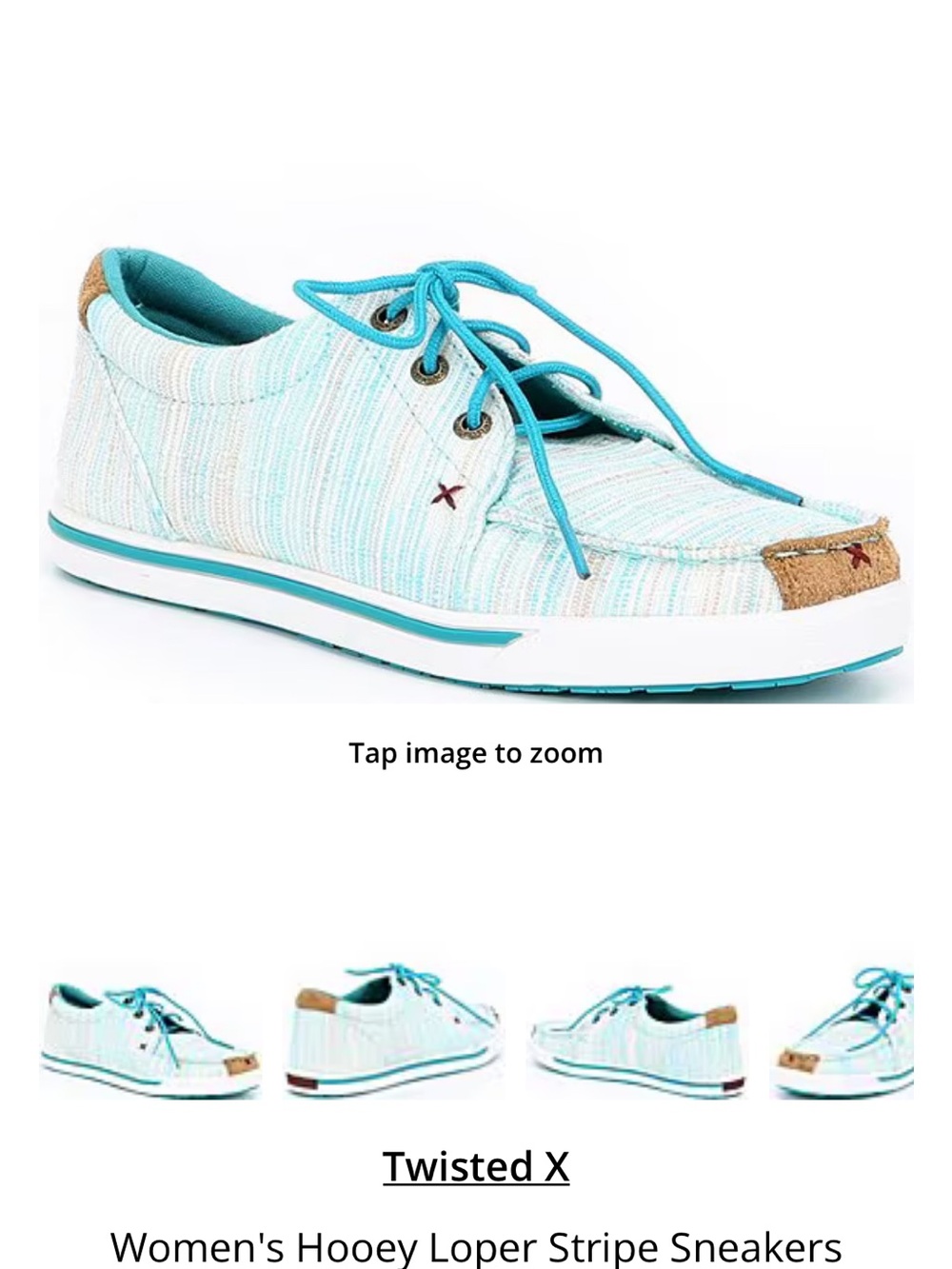 Twisted X Women Turquoise Stripe Lace-Up Loafers